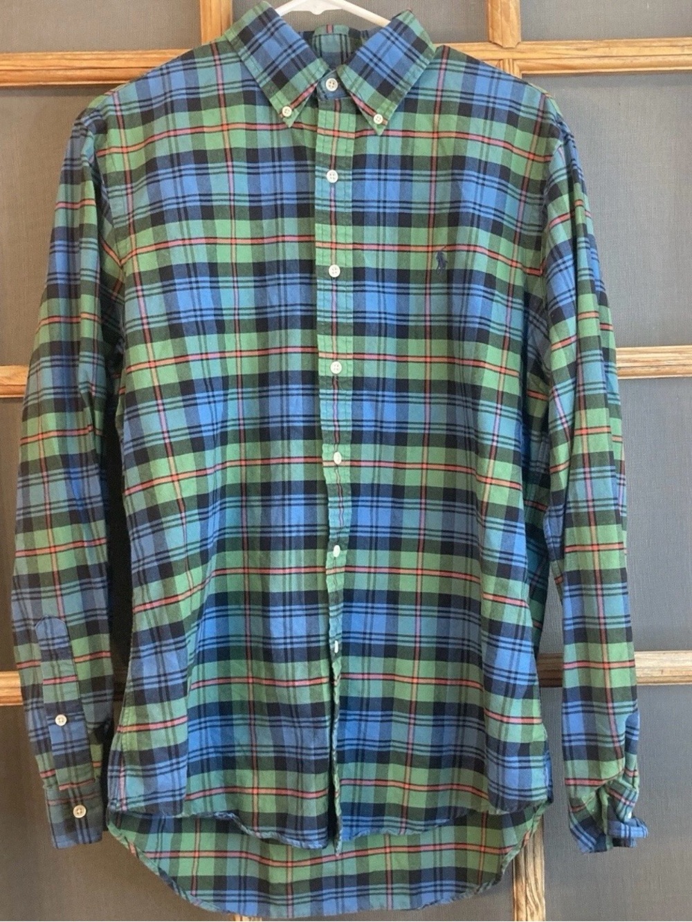 Ralph Lauren Green, Blue & Black Plaid Button-Down Shirt